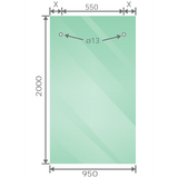 180x90cm Frameless Glass Sliding Corner Shower – With Black Rail and Wall channel for Contemporary Bathrooms - Rear View