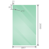 170x90cm Frameless Glass Sliding Corner Shower – With White Rail and Wall Channel for Contemporary Bathrooms