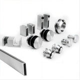 140x80cm Frameless Glass Sliding Corner Shower – With Nickel Rail and U-Brackets for Contemporary Bathrooms