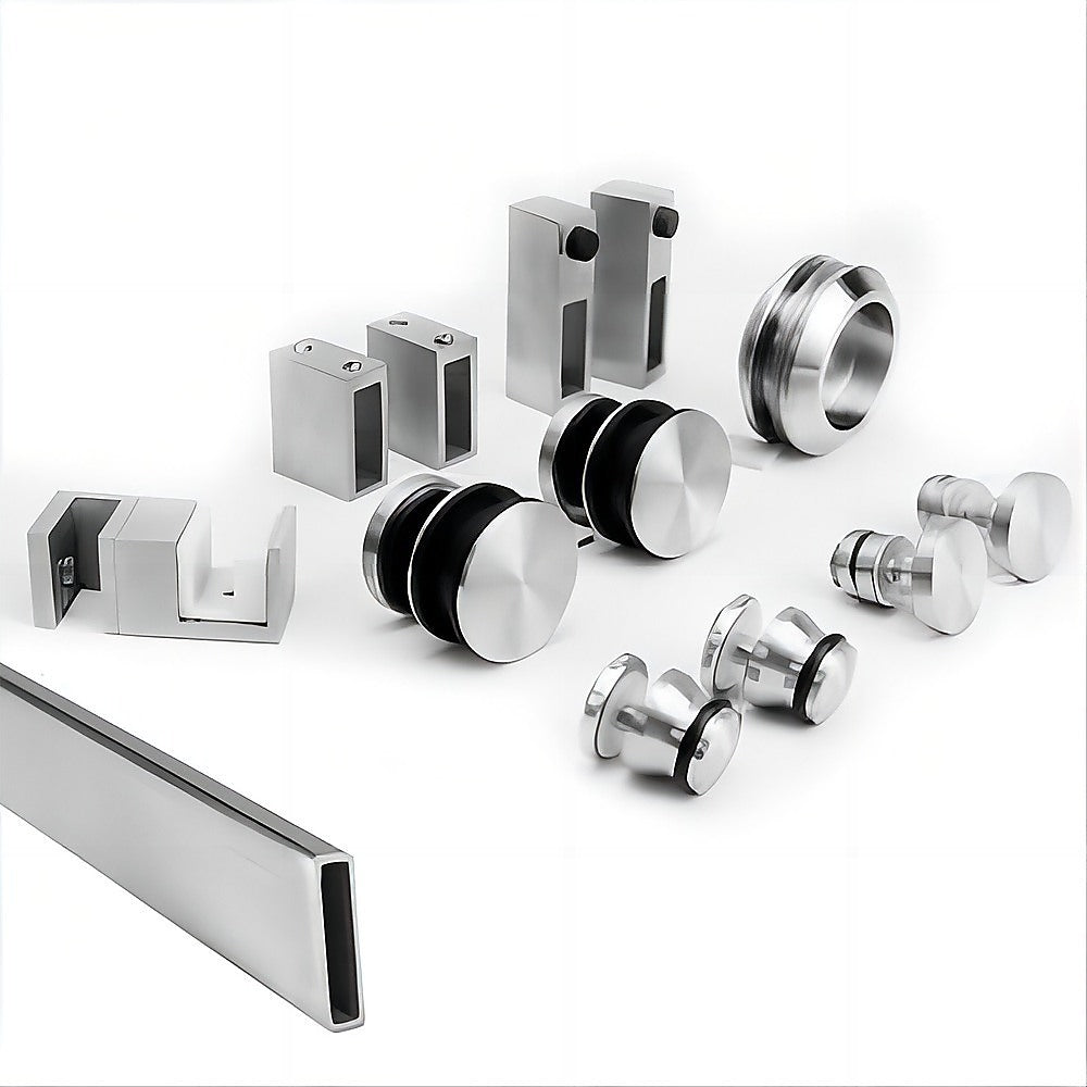 140x90cm Frameless Glass Sliding Corner Shower – With Nickel Rail and Wall Channel for Contemporary Bathrooms
