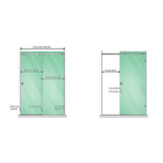 120x100cm Frameless Glass Sliding Corner Shower – With Gunmetal Rail and Wall Channel for Contemporary Bathrooms