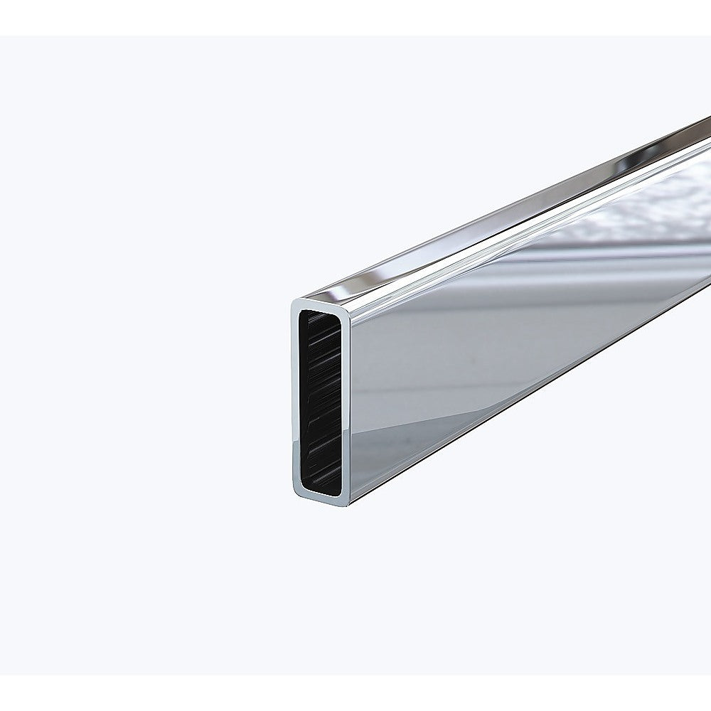 160x80cm Frameless Glass Sliding Corner Shower – With Chrome Rail and Wall Channel for Contemporary Bathrooms