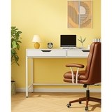 White Computer Desk Modern PC Laptop Table for Gaming, Home Office, or Study Space Furniture