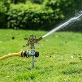 Easy to Install Irrigation Sprinkler 360 Degree Rotating Sprinkler Gun Zinc Alloy Adjustable Rocker Sprinkler - Front View