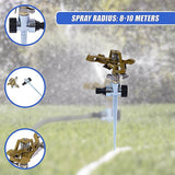 Easy to Install Irrigation Sprinkler 360 Degree Rotating Sprinkler Gun Zinc Alloy Adjustable Rocker Sprinkler - Extra Image