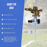 Easy to Install Irrigation Sprinkler 360 Degree Rotating Sprinkler Gun Zinc Alloy Adjustable Rocker Sprinkler - Extra Image