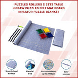 Puzzles Rollers 2 Sets Table Jigsaw Puzzles Felt Mat Board Inflator Puzzle Blanket - Side View