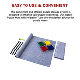 Puzzles Rollers 2 Sets Table Jigsaw Puzzles Felt Mat Board Inflator Puzzle Blanket