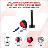Wall Hanging Boxing Punching Bag Speed Training Stress Relief Kit with Wall Mount Bracket - Side View