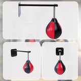 Wall Hanging Boxing Punching Bag Speed Training Stress Relief Kit with Wall Mount Bracket - Low Angle