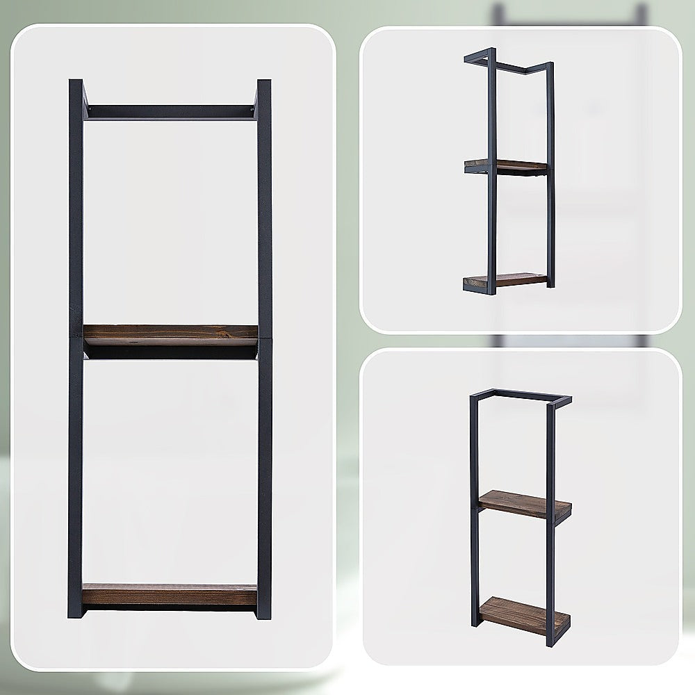 Stylish Bathroom Towel Storage Rack with Wooden Shelves