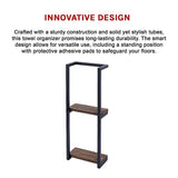 Stylish Bathroom Towel Storage Rack with Wooden Shelves - Extra Image