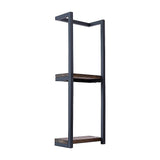 Stylish Bathroom Towel Storage Rack with Wooden Shelves - Top-Down View