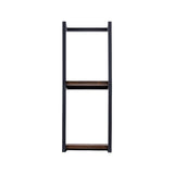 Stylish Bathroom Towel Storage Rack with Wooden Shelves - Rear View