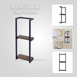 Stylish Bathroom Towel Storage Rack with Wooden Shelves - Close-Up Angle