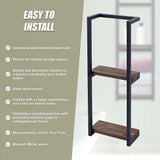 Stylish Bathroom Towel Storage Rack with Wooden Shelves - Extra Image