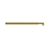 70cm Reeded Single Shower Glass Screen with Gold U-brackets & Square Pole