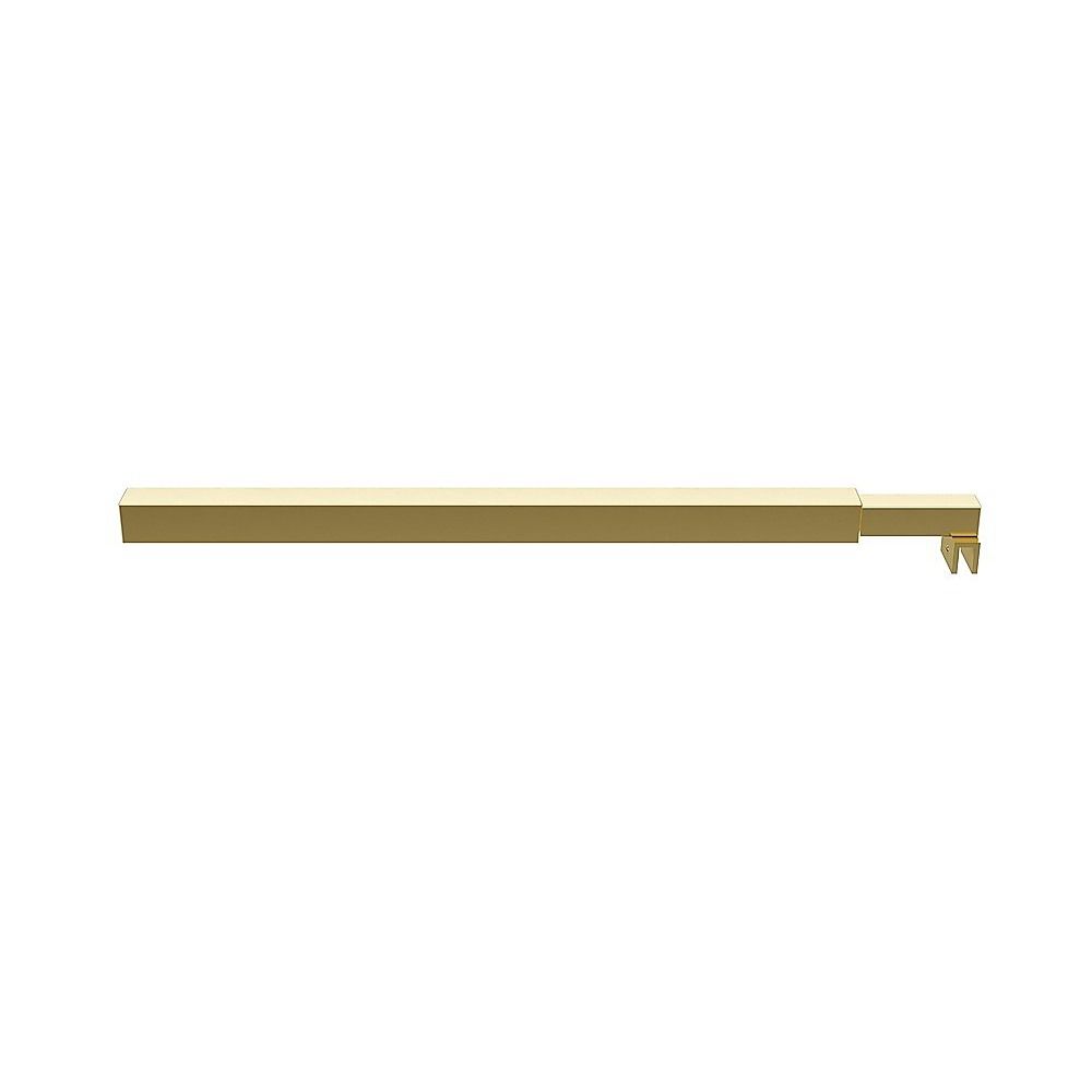70cm Reeded Glass Shower Screen with Gold F-Brackets and Square Pole