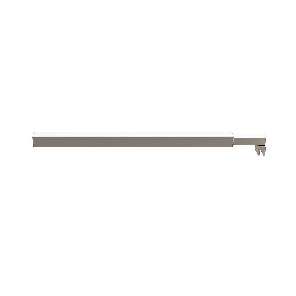 70cm Reeded Glass Shower Screen with Nickel F-Brackets and Square Pole