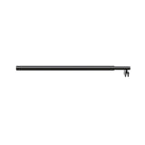 80cm Reeded Single Shower Glass Screen with Black U-brackets & Round Pole