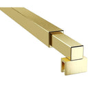 80cm Reeded Glass Shower Screen with Gold F-Brackets and Square Pole