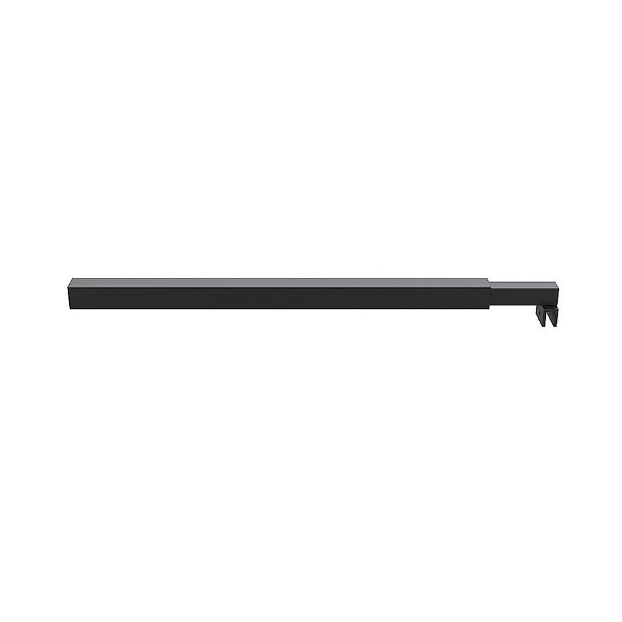 90cm Reeded Single Shower Glass Screen with Black F-brackets & Square Pole