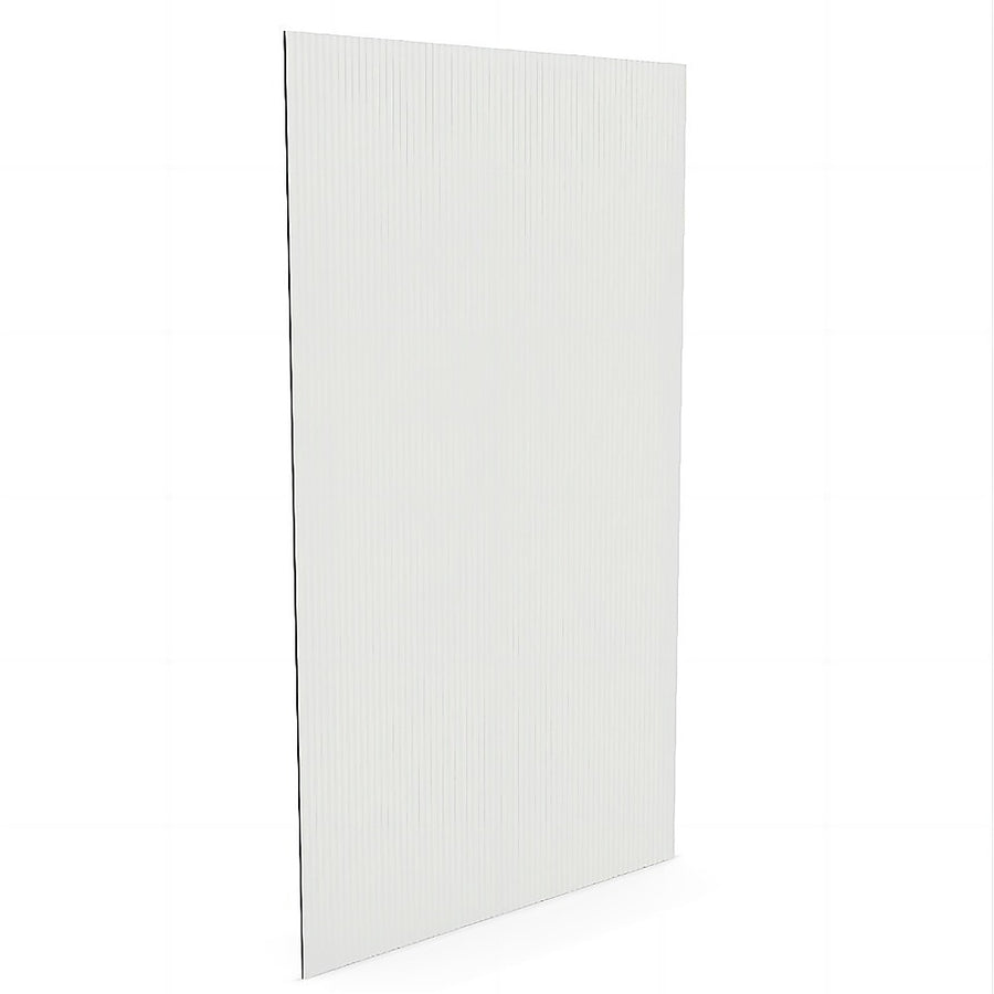 90cm Reeded Glass Shower Screen with Gunmetal F-Brackets and Floor F-Bracket