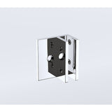 100cm Reeded Glass Shower Screen with Chrome Wall & Floor F Bracket - Close-Up Angle