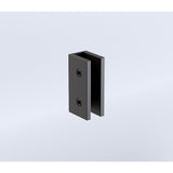 100cm Reeded Glass Shower Screen with Black Wall U-Brackets - Close-Up Angle