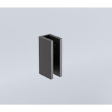 100cm Reeded Glass Shower Screen with Black Wall & Floor U Brackets - Rear View