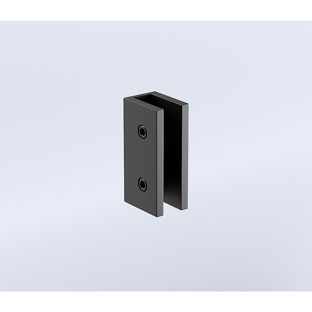 100cm Reeded Glass Shower Screen with Black Wall & Floor U Brackets