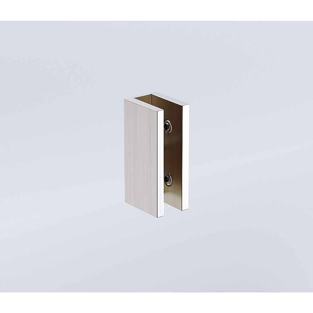 100cm Reeded Glass Shower Screen with Nickel Wall & Floor U Brackets