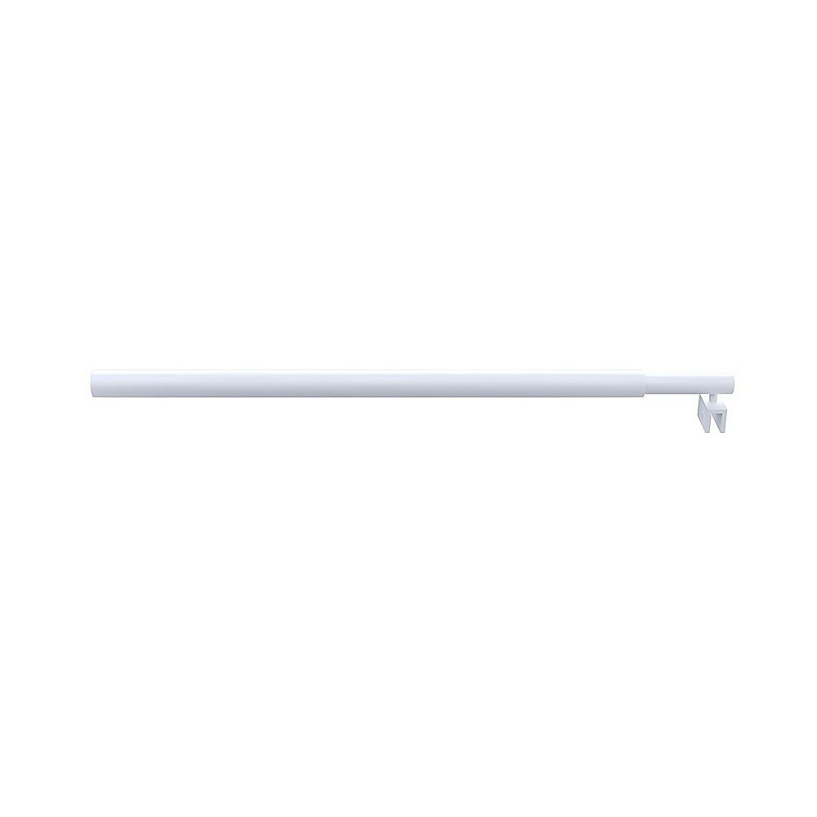 120cm Reeded Glass Shower Screen with White U-brackets & Round Pole