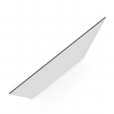 70cm Reeded Single Shower Glass Screen with Black Wall Channel & Square Pole - Top-Down View