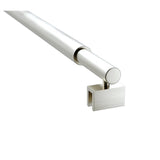 110cm Reeded Single Shower Glass Screen with Nickel Wall Channel & Round Pole - Low Angle