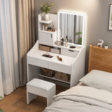 Makeup Vanity Mirror Desk Table with LED Lighting - Front View