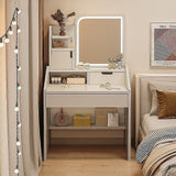 Makeup Vanity Mirror Desk Table with LED Lighting - Side View