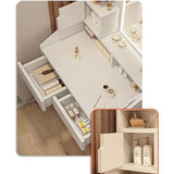 Makeup Vanity Mirror Desk Table with LED Lighting - Top-Down View