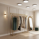 Commercial Clothing Garment Rack Retail Shop in Gold - Side View