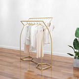 Commercial Clothing Garment Rack Retail Shop in Gold - Side View