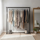 Commercial Clothing Garment Rack Retail Shop in Black - Front View