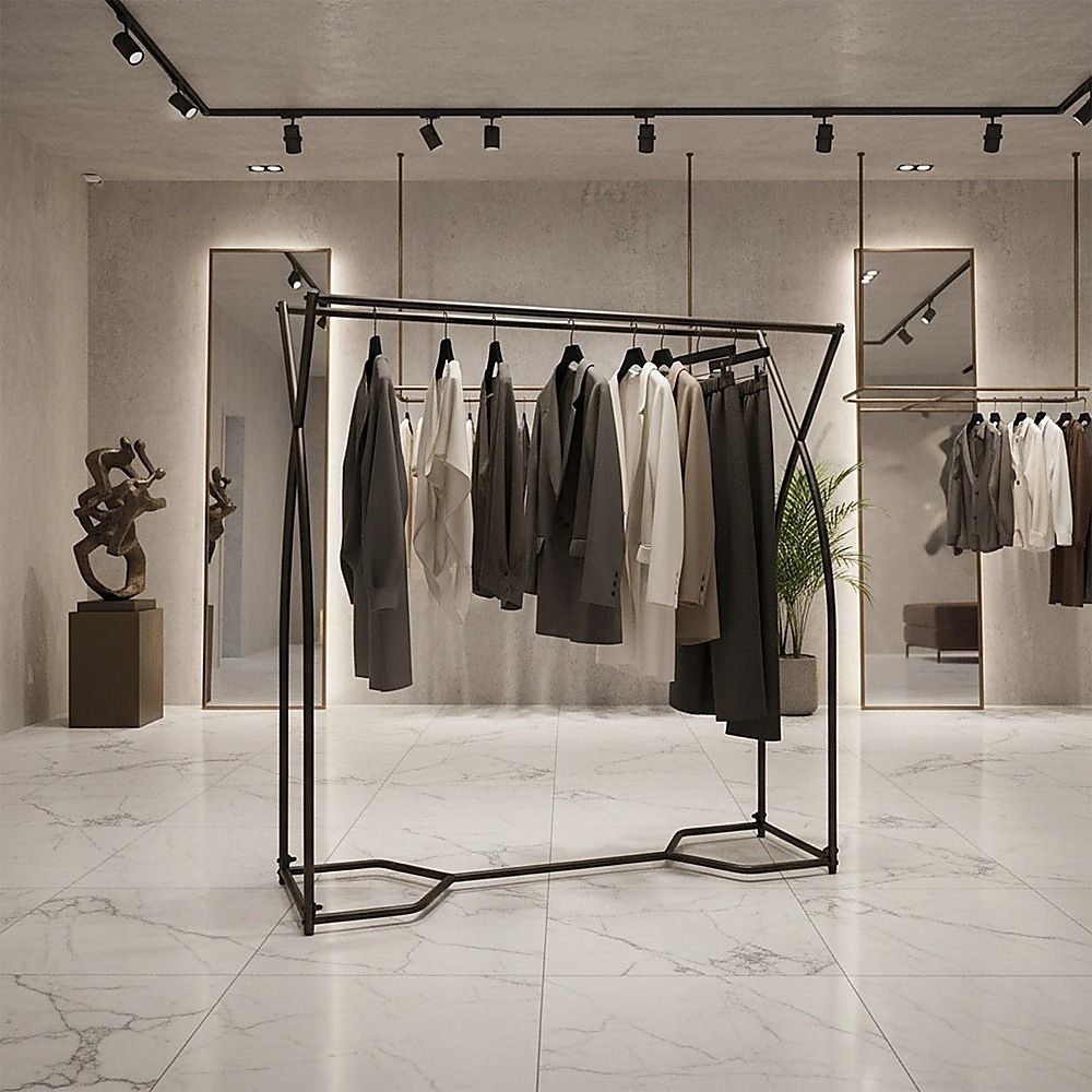 Commercial Clothing Garment Rack Retail Shop in Black