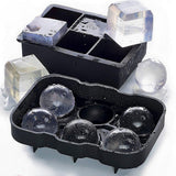 2x Ice Cube Tray Ball Mould Cube Silicone For Whisky Cocktails - Side View