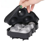 2x Ice Cube Tray Ball Mould Cube Silicone For Whisky Cocktails - Rear View