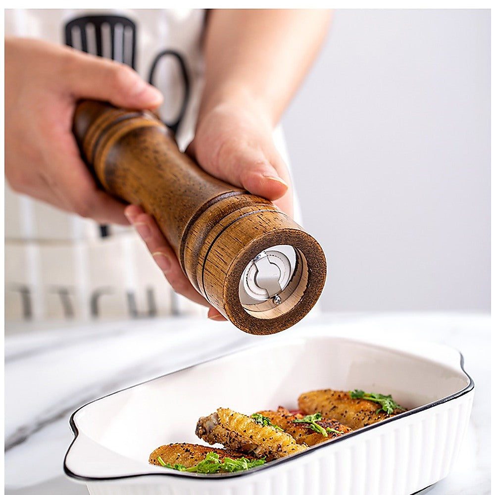 8 Wooden Salt and Pepper Grinder Adjustable Manual Wood Ceramic Core