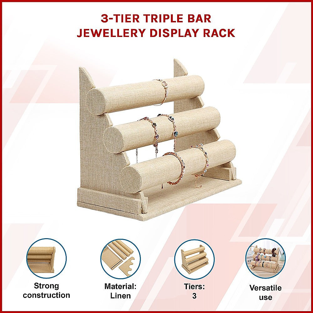 3-Tier Triple Bar Jewellery Display Rack