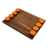 Serving Tray Double Sided Charcuterie Board 8 Sauce Cups Gift