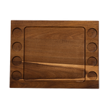 Serving Tray Double Sided Charcuterie Board 8 Sauce Cups Gift - 45-Degree Angle