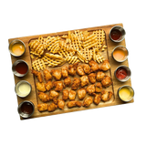 Serving Tray Double Sided Charcuterie Board 8 Sauce Cups Gift - Rear View