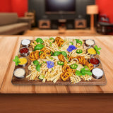 Serving Tray Double Sided Charcuterie Board 8 Sauce Cups Gift - Extra Image